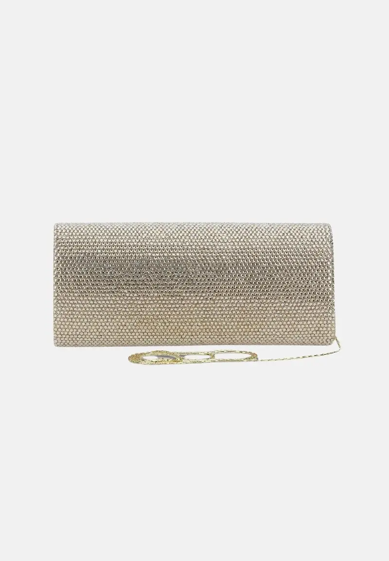 Pochette oro da donna con strass miniatura 2
