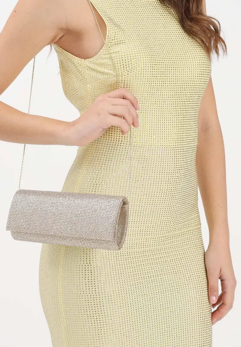 Pochette oro da donna con strass miniatura 3