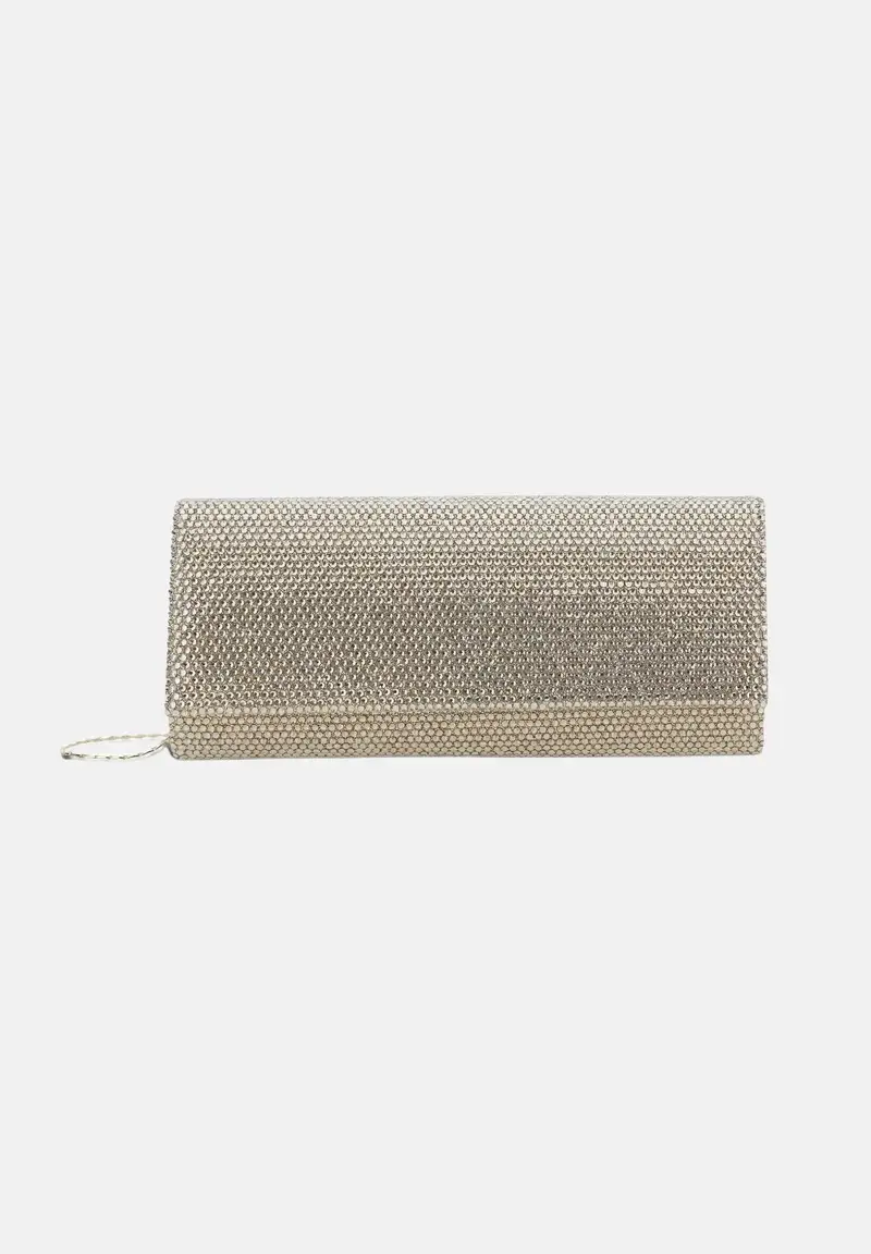 Pochette oro da donna con strass
