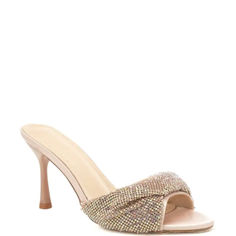 scarpe alte da donna canberra con fascia frontale con strass champagne miniatura 2