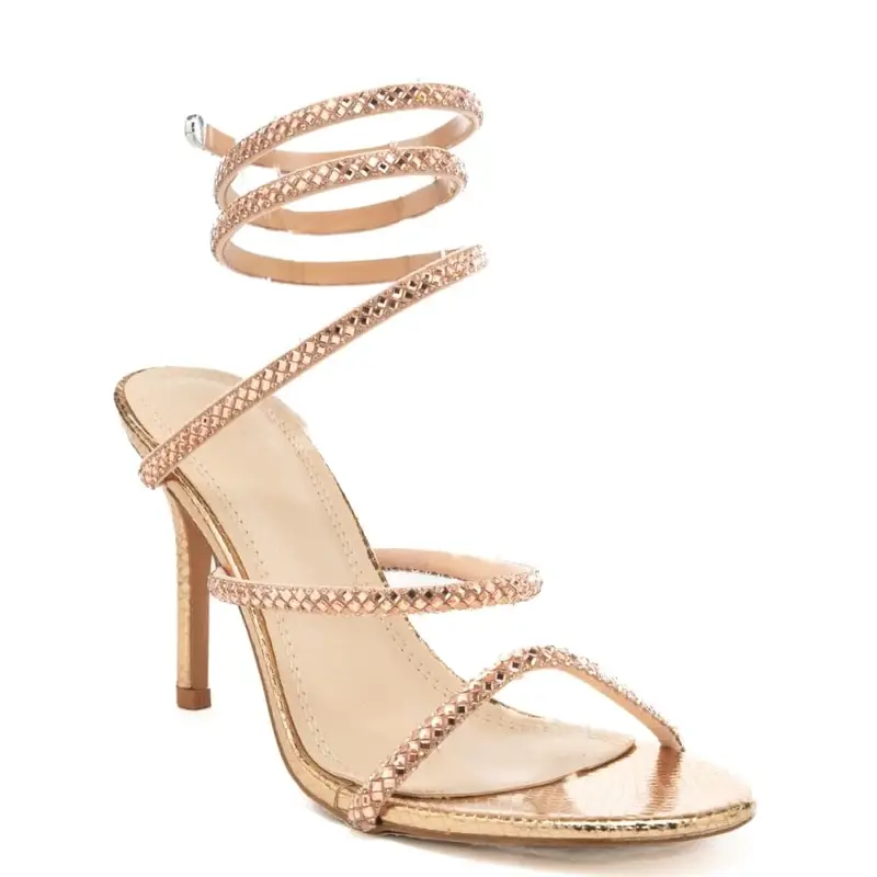 scarpe alte da donna zeja con tomaia pitonata laminata bronzo miniatura 3