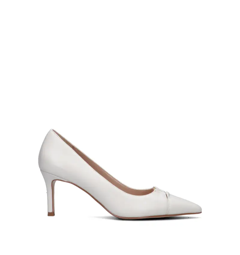 Décolleté donna bianco in pelle Vario