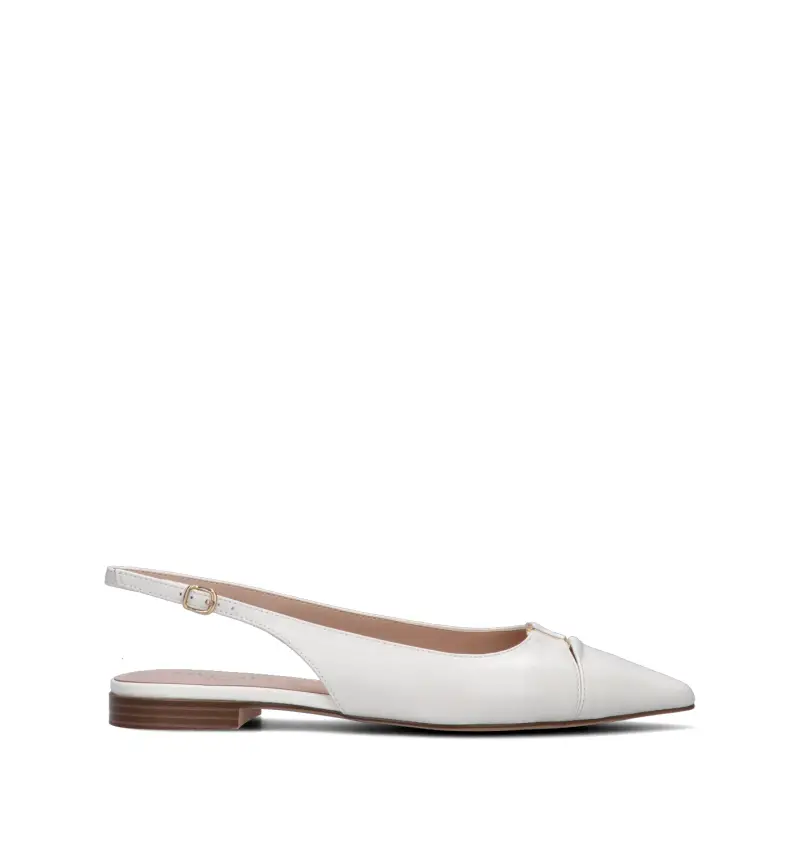 Slingback donna bianca in pelle Vario