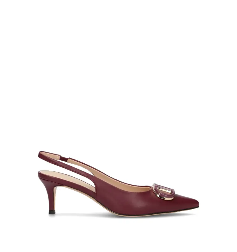 Slingback donna bordeaux in pelle Vario