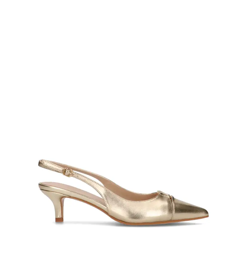 Slingback donna platino in pelle Vario