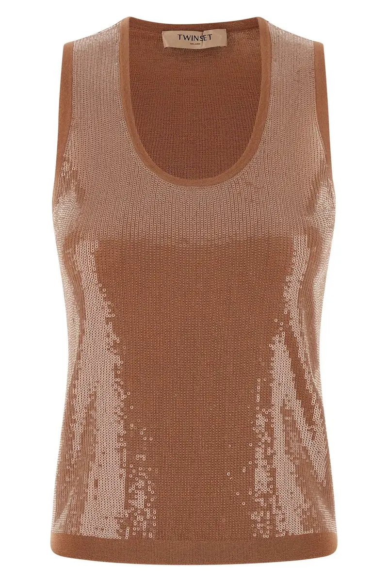 Twin Set Top Marrone 4200923