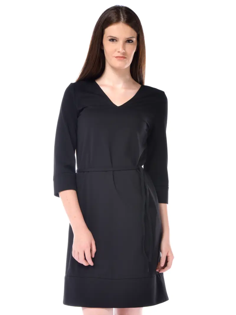 Abito donna My Twin modello a trapezio con tasche NERO