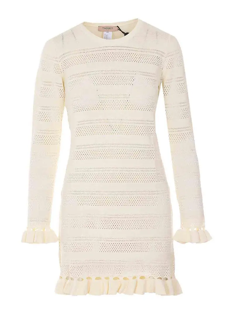 Abito in maglia bianca Bianco