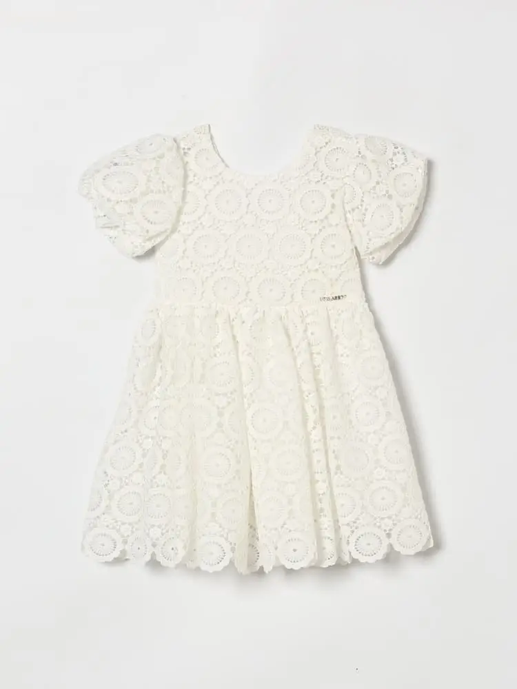 abito infant/kids in pizzo bianco