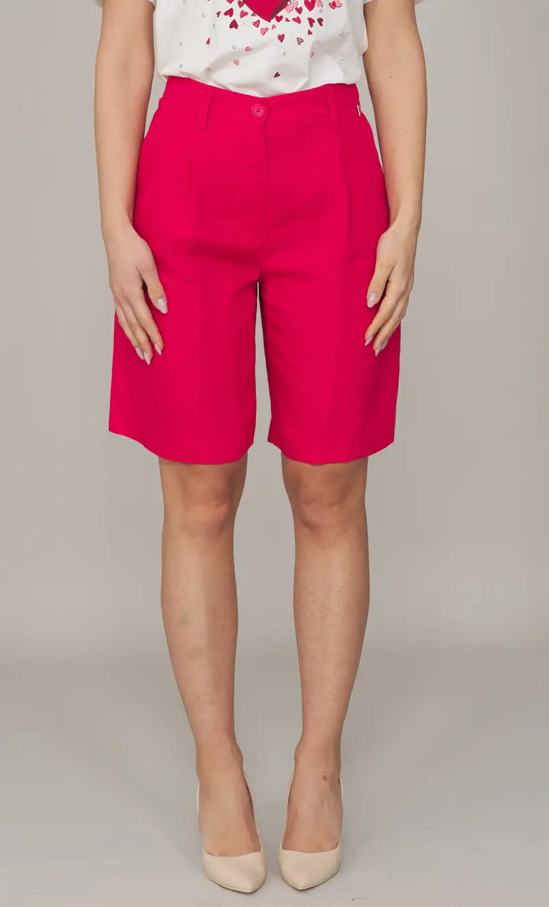 Bermuda twinset actitude in misto lino, colore rosso