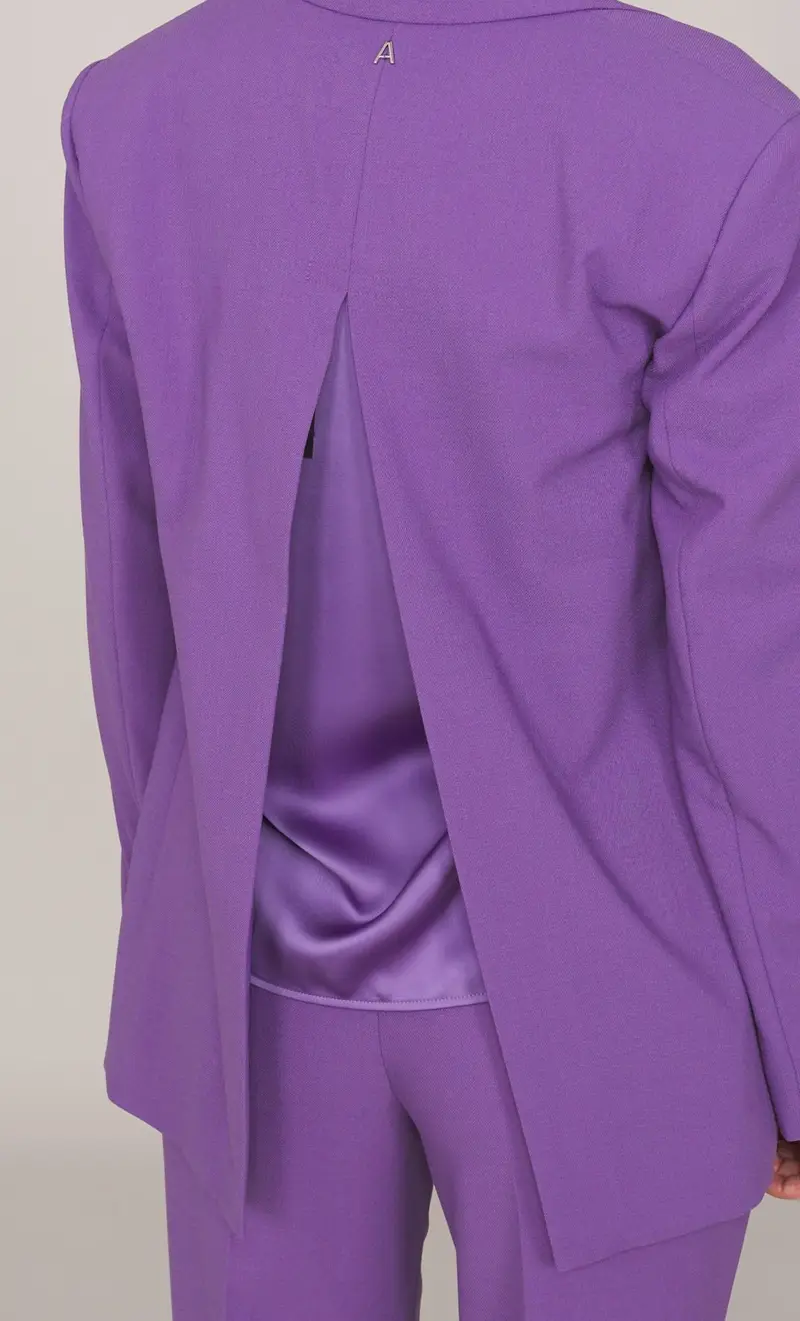 Giacca twinset actitude con spacco sulla schiena, colore viola miniatura 2