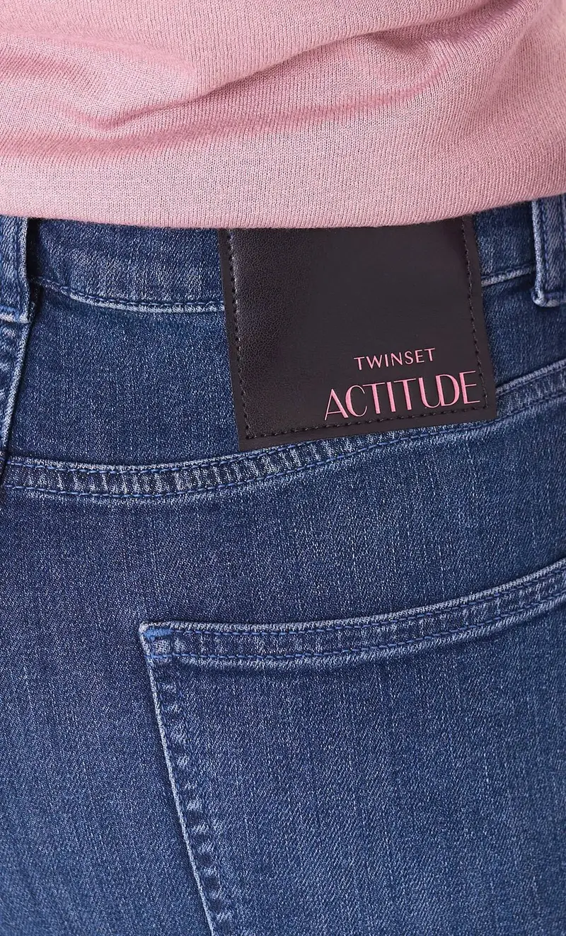 Jeans twinset actitude skinny vita alta blu, colore blu miniatura 2