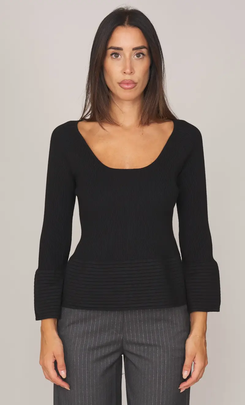 Maglia twinset actitude a coste, colore nero