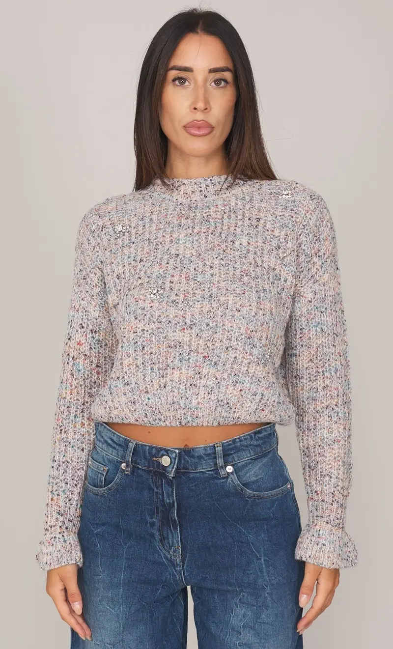 Maglia twinset actitude girocollo multicolor, colore multicolore