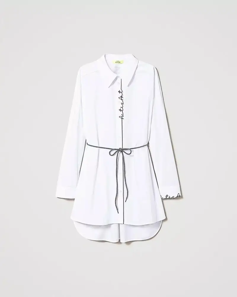 Maxi camicia MYFO icon ricamo logo bianca Bianco