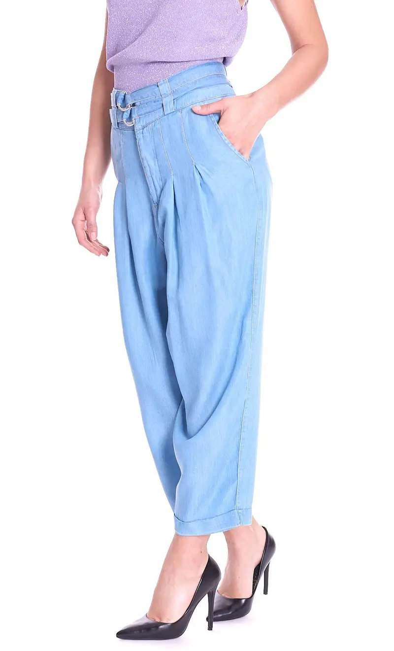 Pantalone twinset actitude in denim leggero, colore celeste