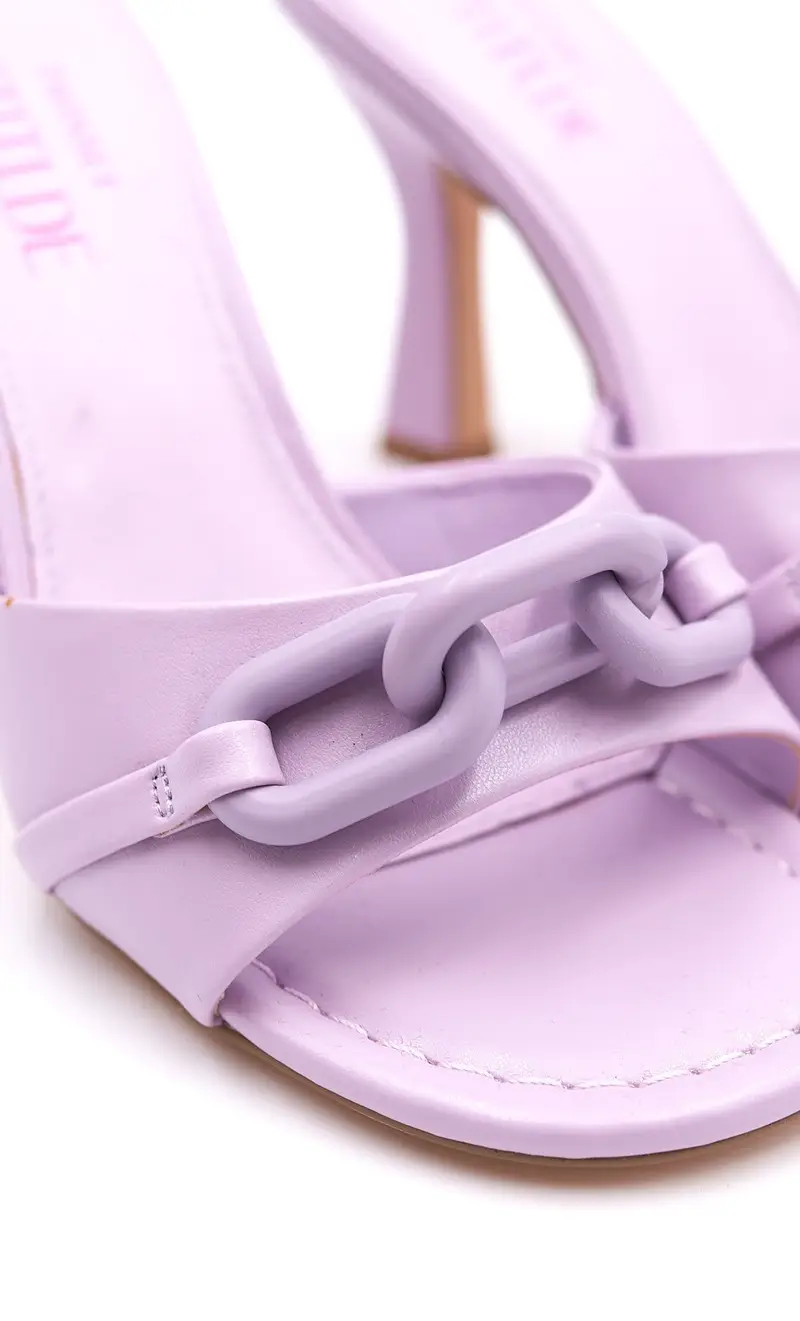 Sandalo twinset actitude con catena, colore lilla miniatura 2
