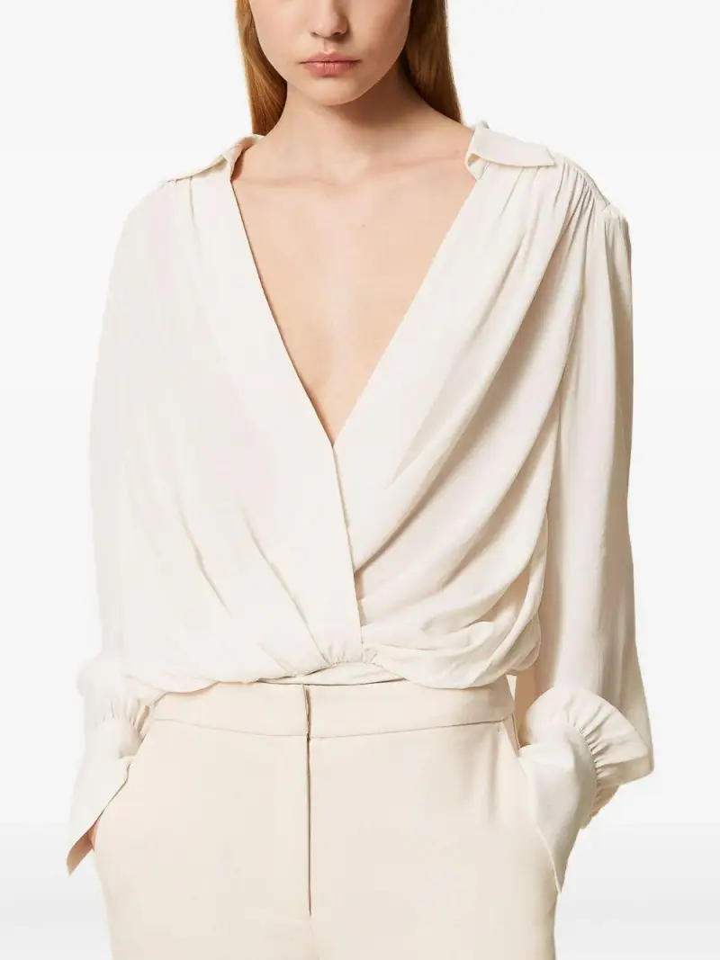 Blusa Donna Bianca a Portafoglio Bianco miniatura 3