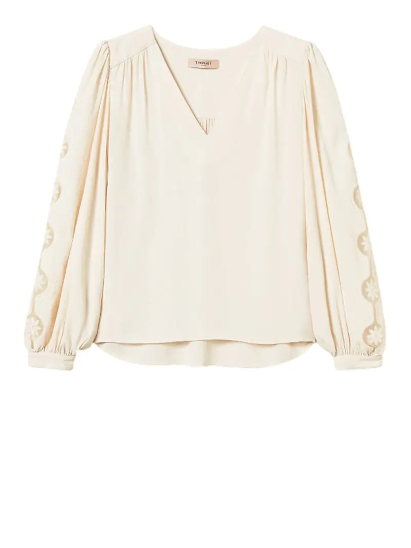 blusa twin set da donna - avorio