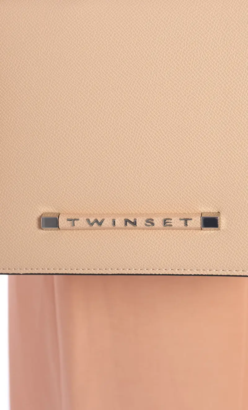 Borsa a tracolla twinset con logo letterig, colore rosa miniatura 2