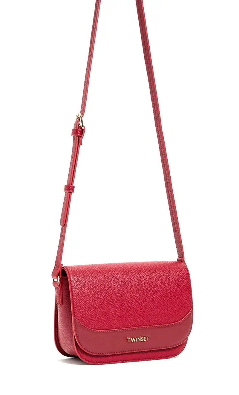 Borsa a tracolla twinset con logo lettering, colore rosso