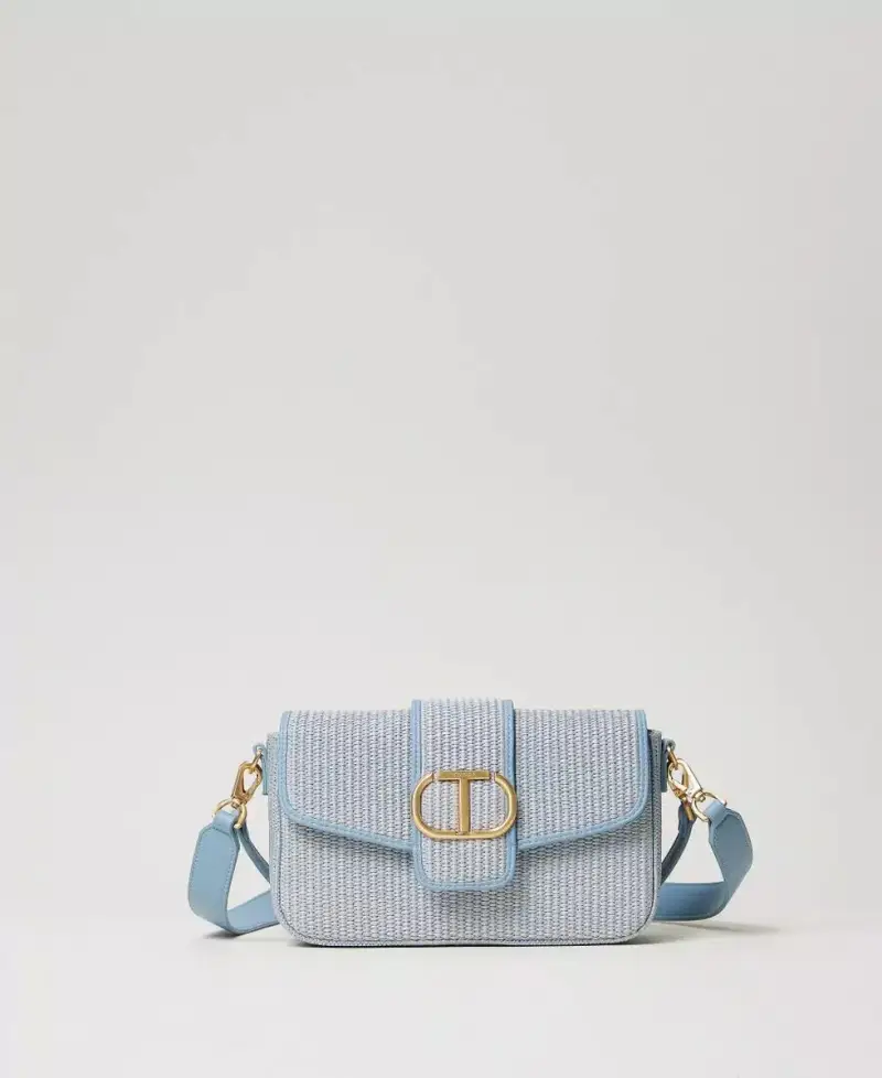 Borsa 'Amie' in rafia celeste miniatura 2