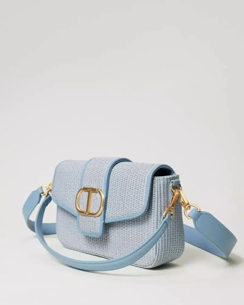 Borsa 'Amie' in rafia celeste miniatura 3