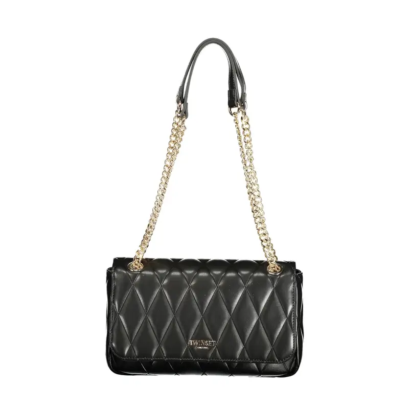 Borsa Donna Nera Dettagli a Contrasto Nero