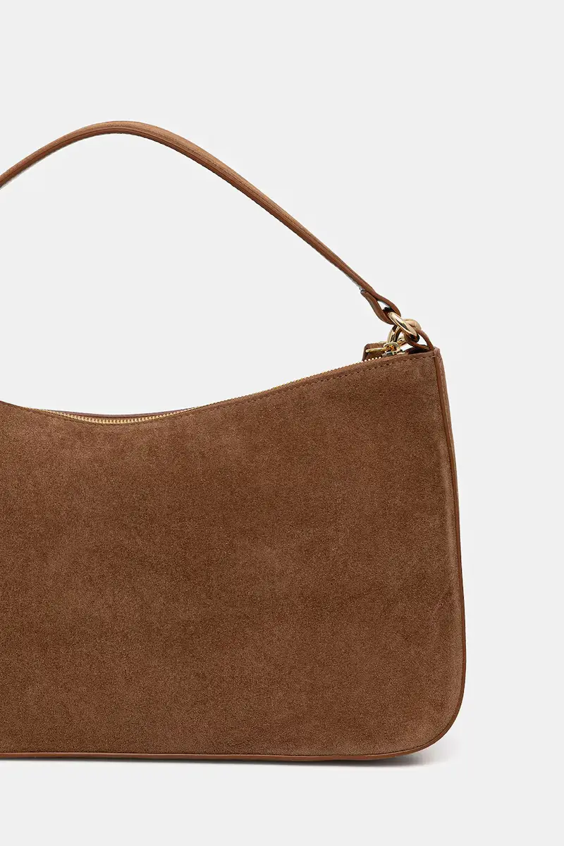 borsa in pelle scamosciata colore marrone 252TB7162 miniatura 3