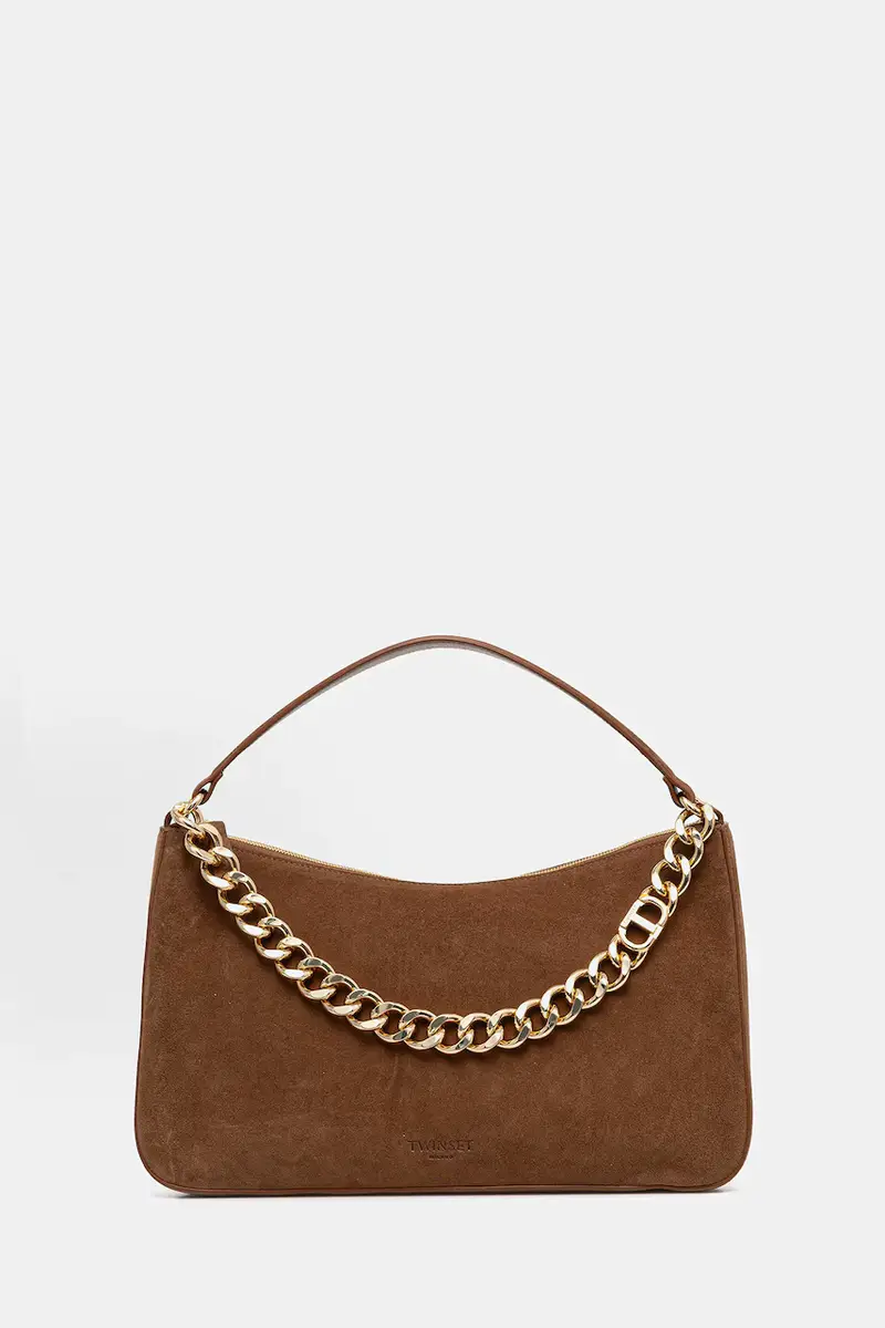 borsa in pelle scamosciata colore marrone 252TB7162