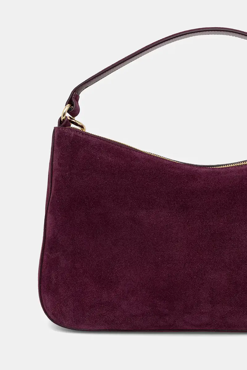 borsa in pelle scamosciata Violetto miniatura 3