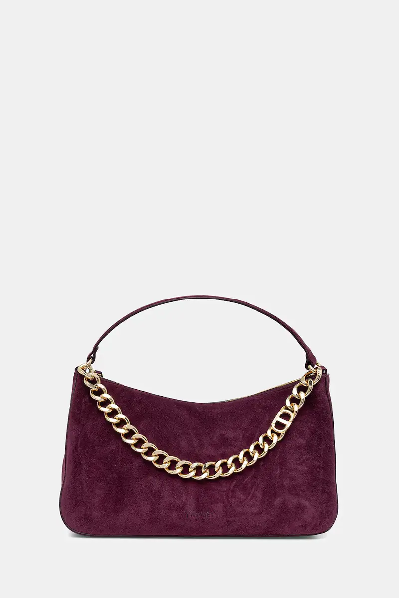 borsa in pelle scamosciata Violetto