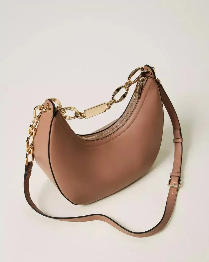 Borsa 'Miss Twinset' con catena logo mRRONE Marrone miniatura 3