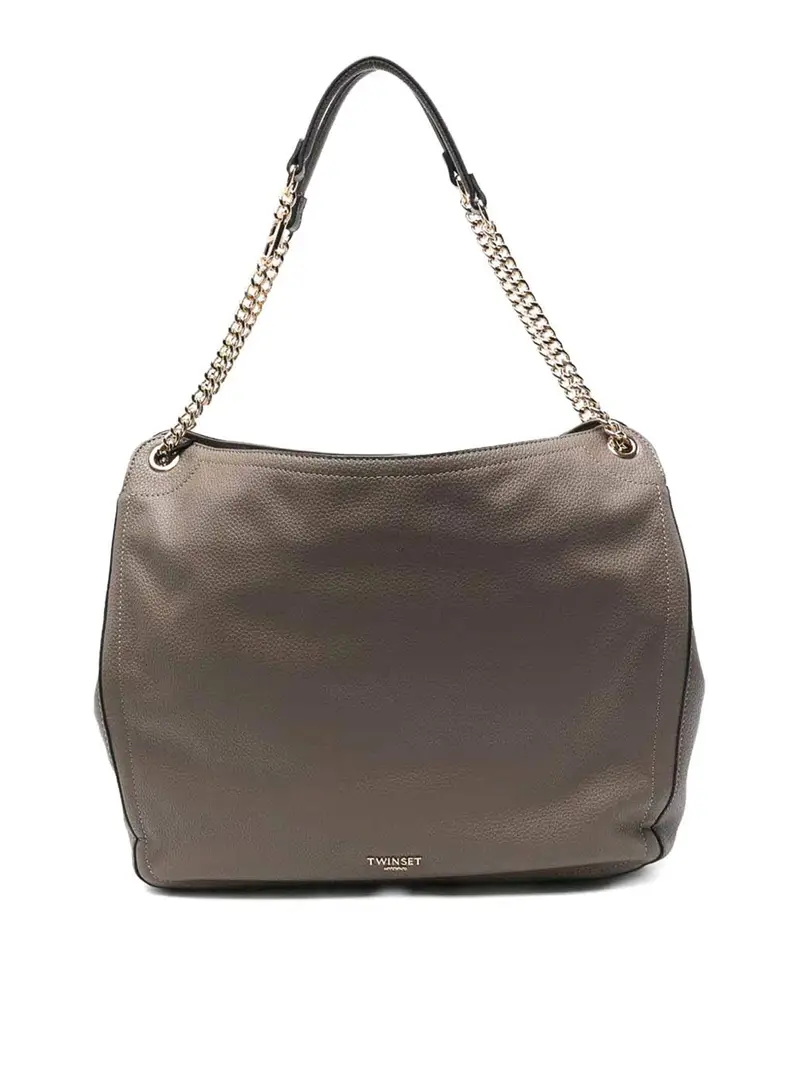 Borsa Tote Con Catena Marrone