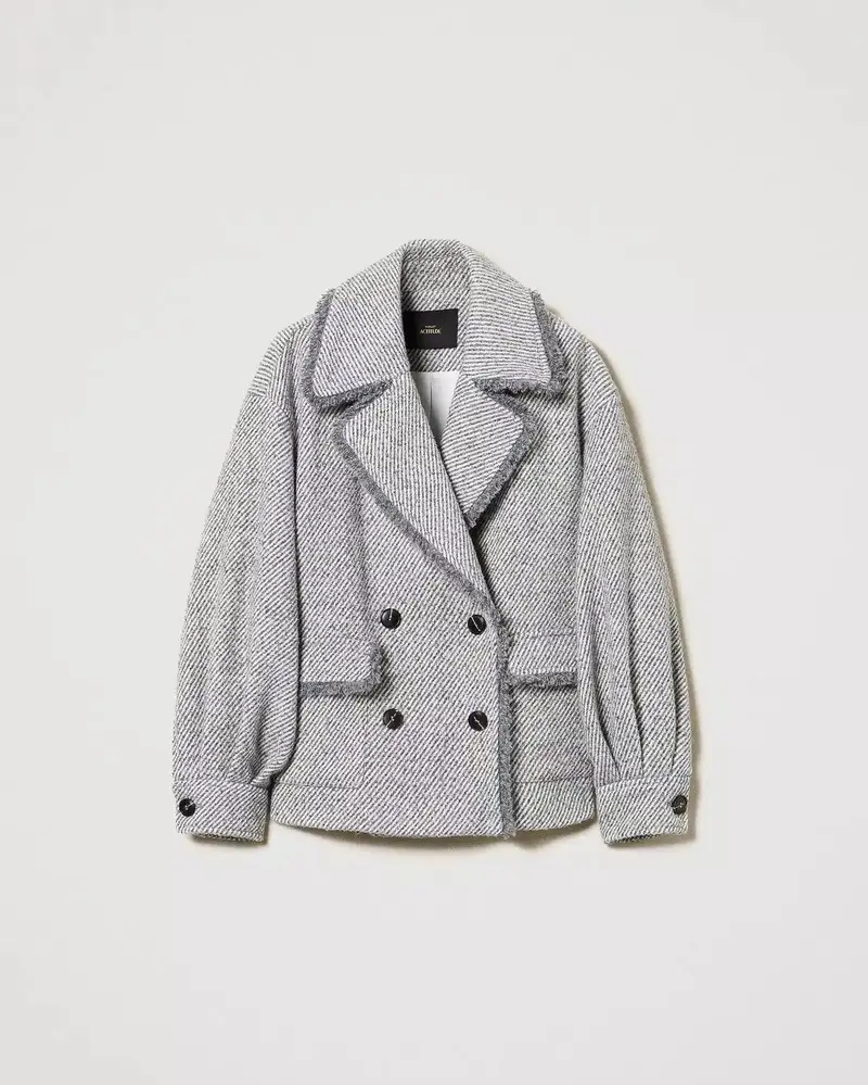 Caban doppiopetto bicolor grigia Grigio