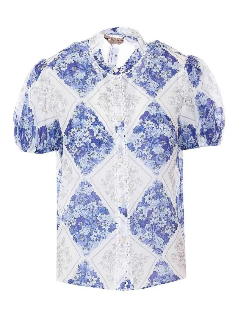 Camicia Bianca E Blu Bianco