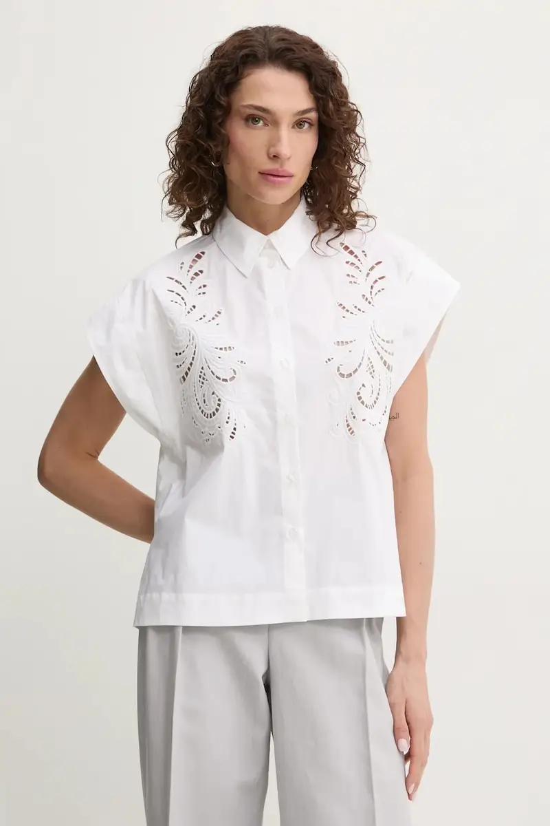 camicia in cotone donna colore bianco 251TP2171