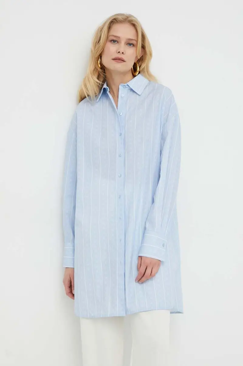 camicia in cotone donna colore blu