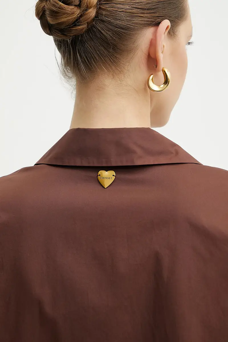 camicia in cotone donna colore marrone 251LB2KBB miniatura 5