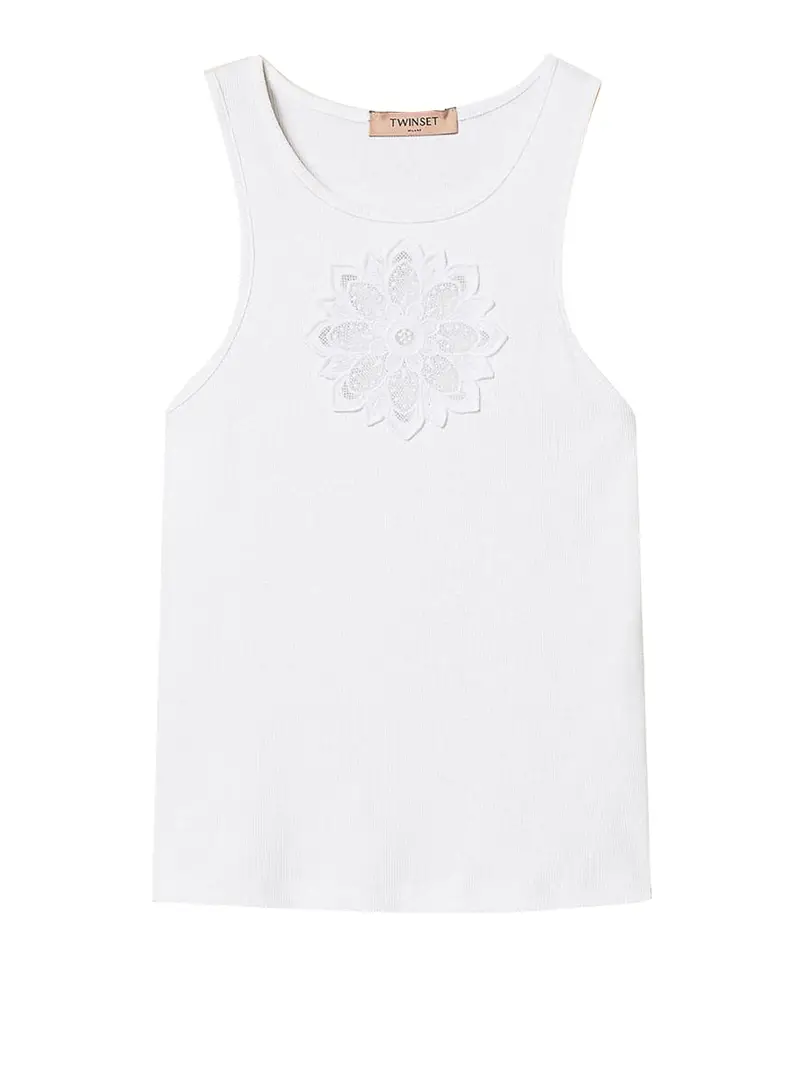 canotta twin set da donna - bianco