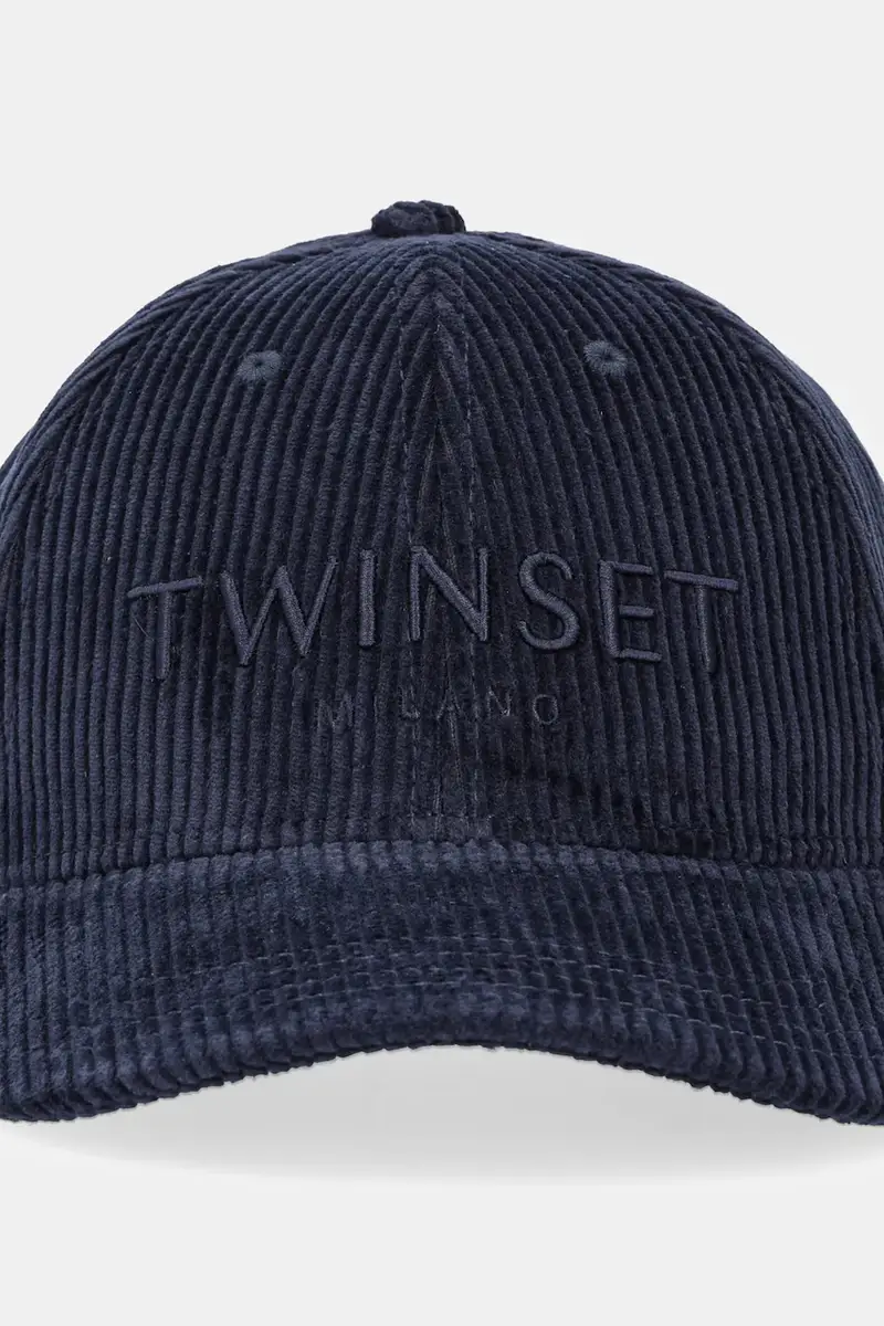 cappello con visiera in velluto a coste Blu navy miniatura 2