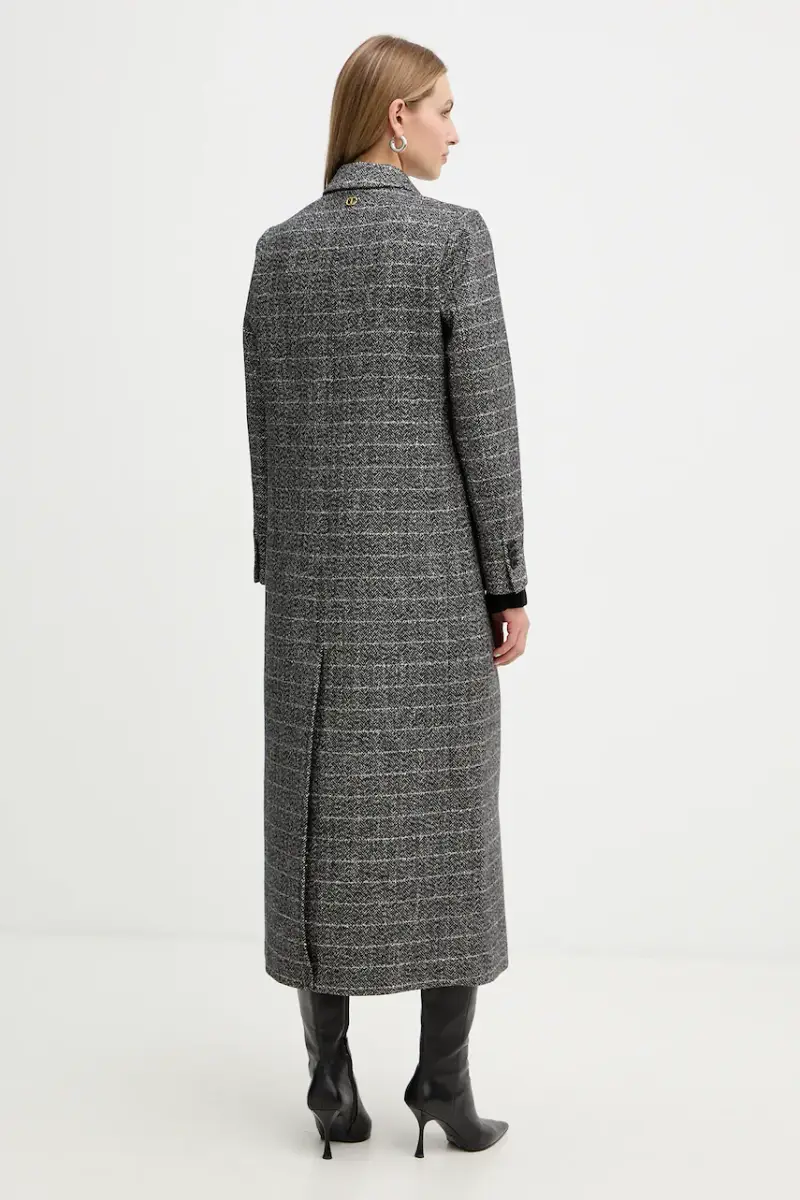 cappotto con lana Grigio miniatura 3