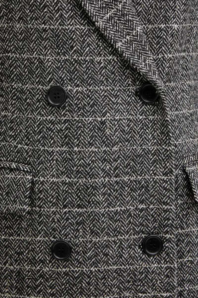 cappotto con lana Grigio miniatura 5