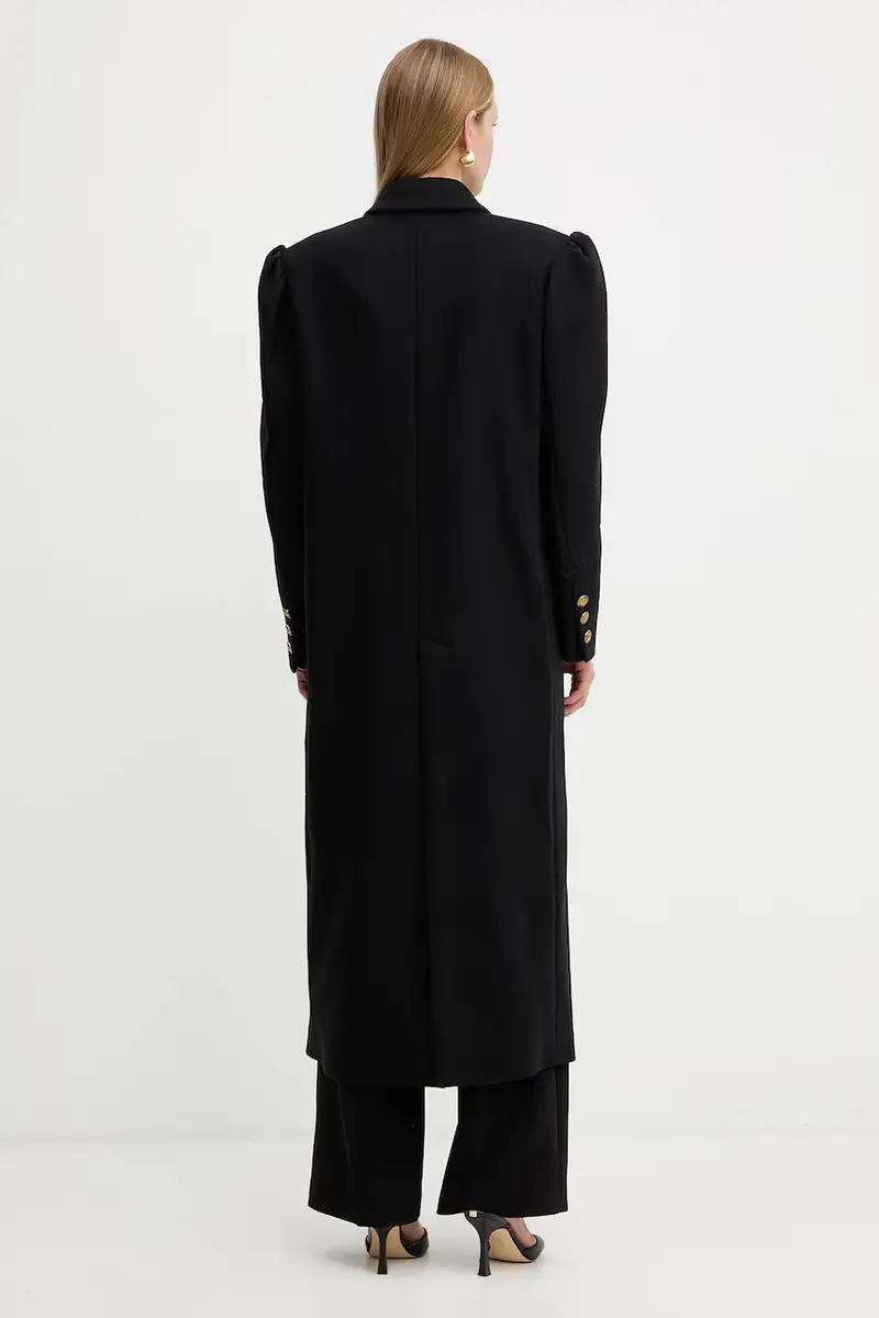 cappotto con lana Nero miniatura 3