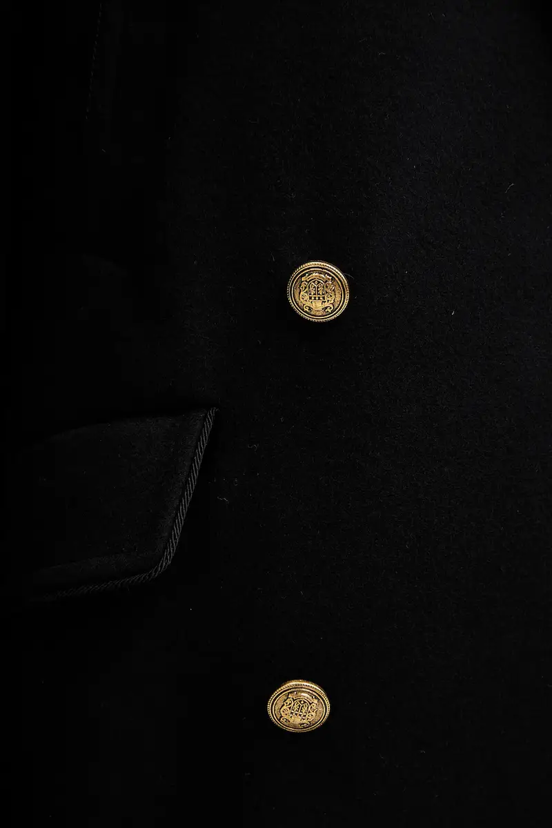 cappotto con lana Nero miniatura 5