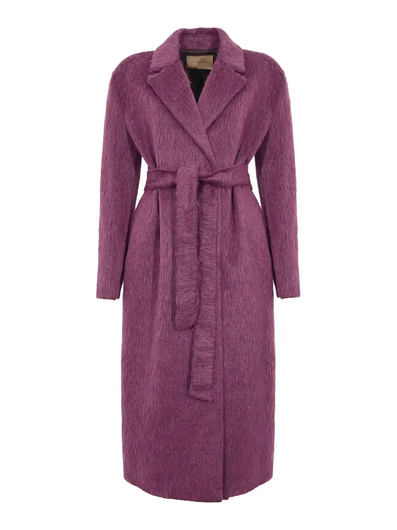 Cappotto di miscela di lana a doppio petto Viola