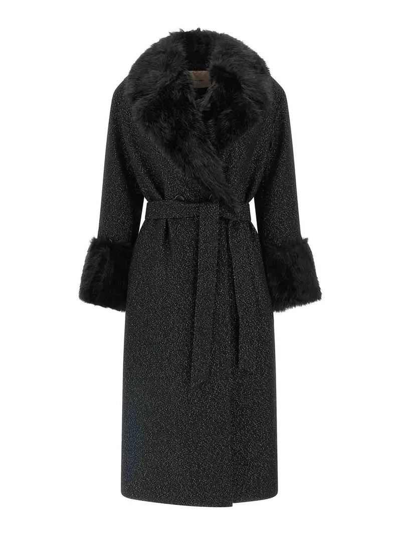 Cappotto in filo di Lam Nero