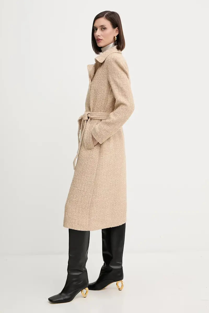cappotto in lana Beige miniatura 4