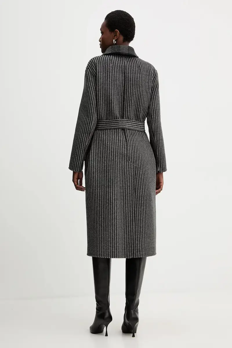 cappotto reversibile con lana Nero miniatura 4