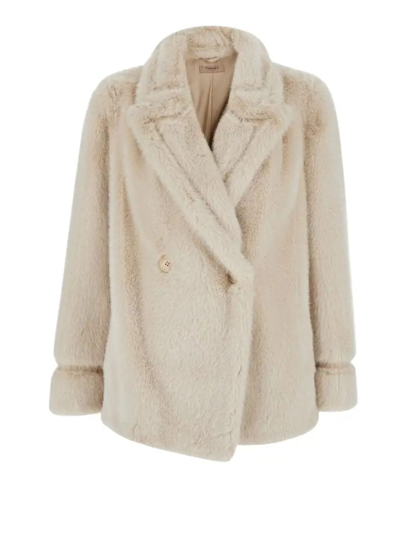 cappotto twin set da donna - avorio